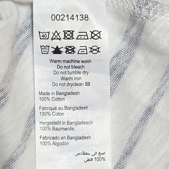 Zim & Zoe Womens Plus Size Flutter Sleeve Striped Navy Blue Ivory Top 30/32 - Picture 11 of 11